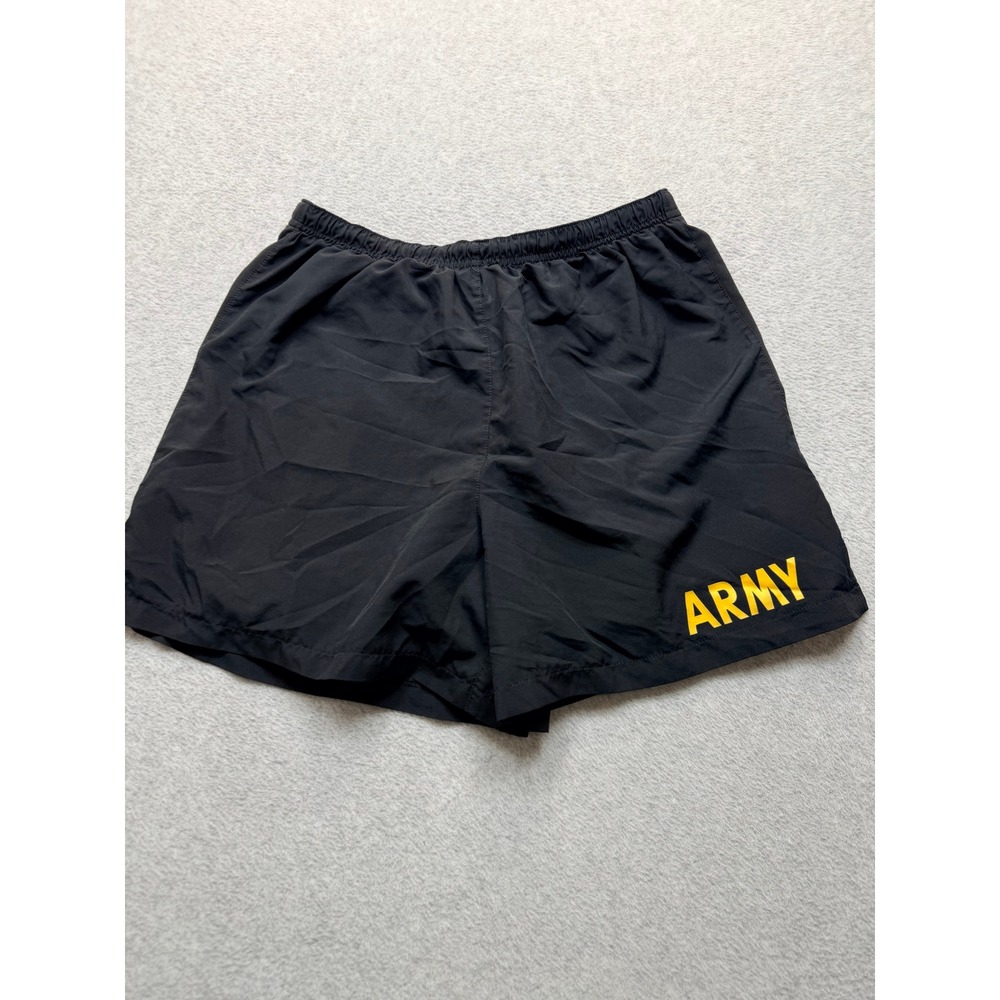 US Army APFU Physical Fitness Uniform Trunks Shorts Black Yellow Mens Medium